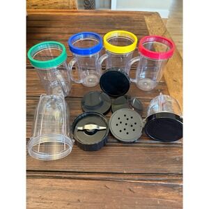 Magic Bullet Replacement Parts Lot Cups Mugs Lids Cross Blade MB1001 Accessories